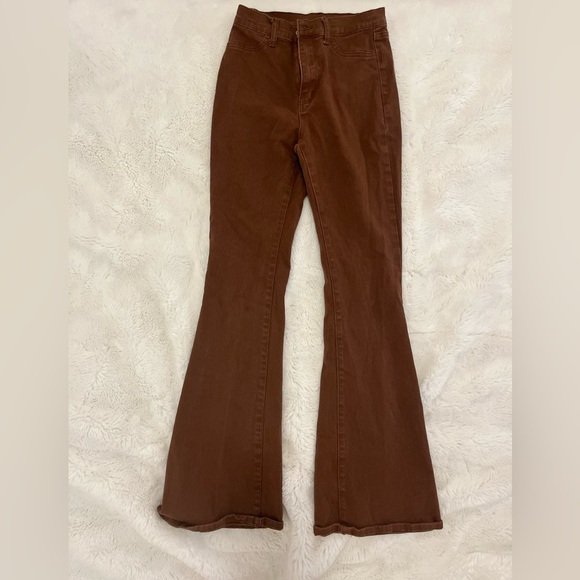 Shein Jeans Women’s 28 Brown Dark Wash Boot Cut - Picture 1 of 5